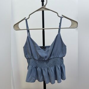 Blue Ruffle Tank